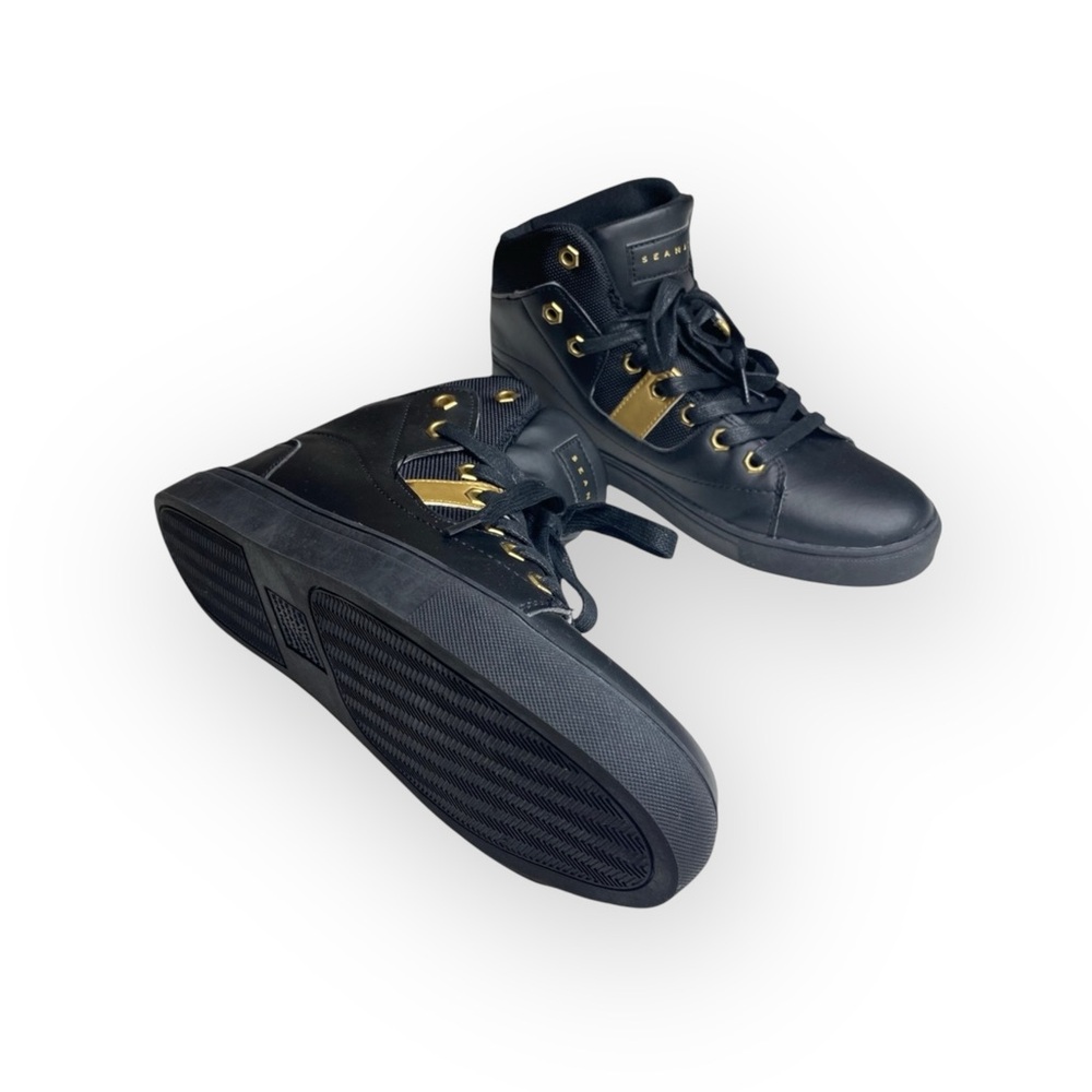 Sean John ᯾ Men’s Shoes Hardlined High Top Sneakers ᯾ Black + Gold ᯾ 8M EUR 41 - Picture 10 of 16
